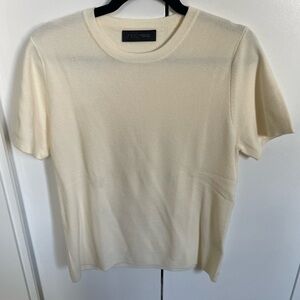 Cream Short Sleeve Sweater